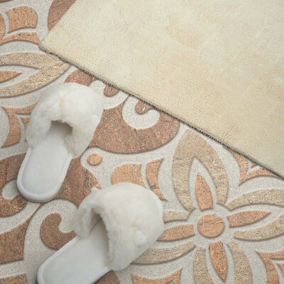 Rechteckige wandpaneel selbstklebend Blumenmotiv mit dekorativen Details