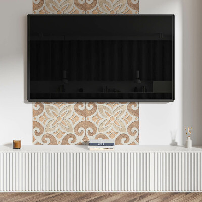 Rechteckige wandpaneel selbstklebend Blumenmotiv mit dekorativen Details