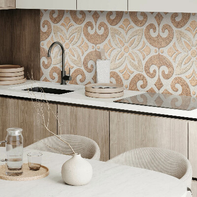 Rechteckige wandpaneel selbstklebend Blumenmotiv mit dekorativen Details