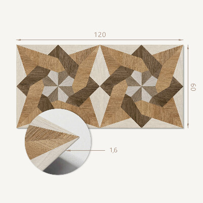 Rechteckige wandpaneel Polygonales Mosaik aus Holz
