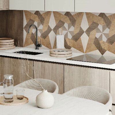 Rechteckige wandpaneel Polygonales Mosaik aus Holz