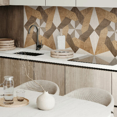 Rechteckige wandpaneel Polygonales Mosaik aus Holz