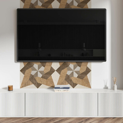 Rechteckige wandpaneel Polygonales Mosaik aus Holz