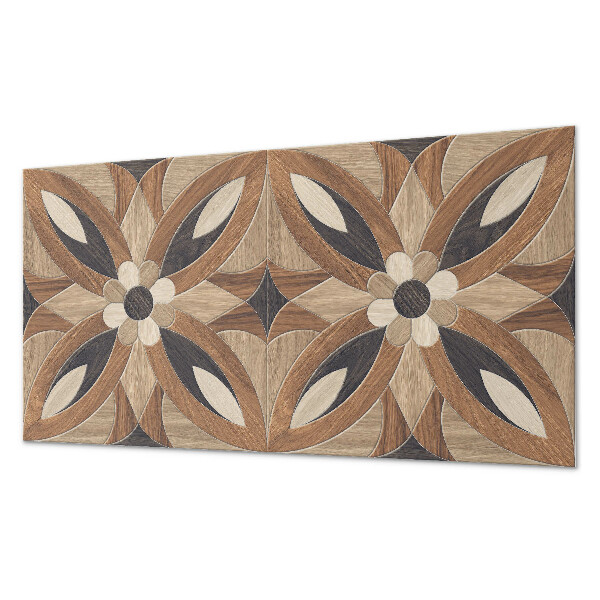 Rechteckige wandpaneel selbstklebend Blumenmuster inspiriert von Holz
