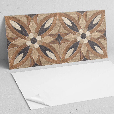 Rechteckige wandpaneel selbstklebend Blumenmuster inspiriert von Holz