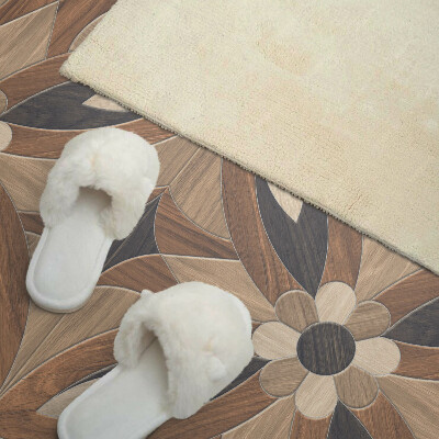 Rechteckige wandpaneel selbstklebend Blumenmuster inspiriert von Holz