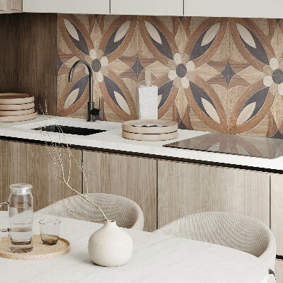 Rechteckige wandpaneel selbstklebend Blumenmuster inspiriert von Holz