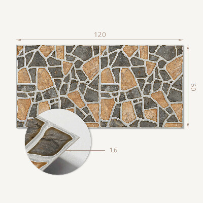 Rechteckige wandpaneel Mosaik aus Steinformen