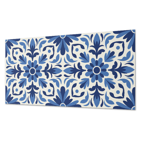 Rechteckige wandpaneel selbstklebend Blumenmotiv mit grünen Blättern