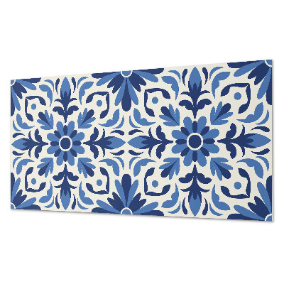 Rechteckige wandpaneel selbstklebend Blumenmotiv mit grünen Blättern