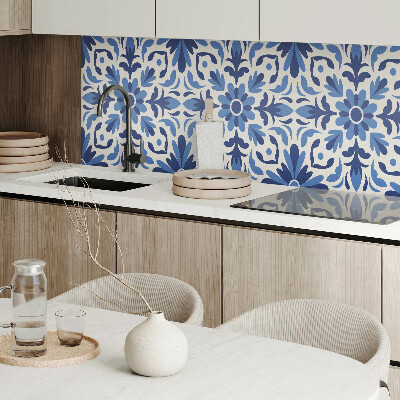 Rechteckige wandpaneel selbstklebend Blumenmotiv mit grünen Blättern