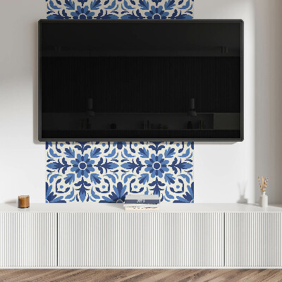 Rechteckige wandpaneel selbstklebend Blumenmotiv mit grünen Blättern