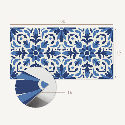 Rechteckige wandpaneel selbstklebend Blumenmotiv mit grünen Blättern