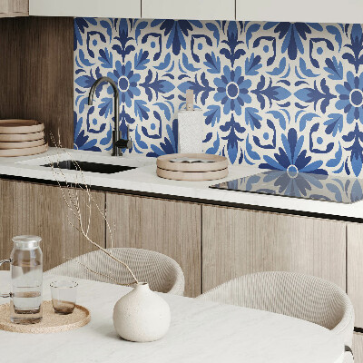 Rechteckige wandpaneel selbstklebend Blumenmotiv mit grünen Blättern