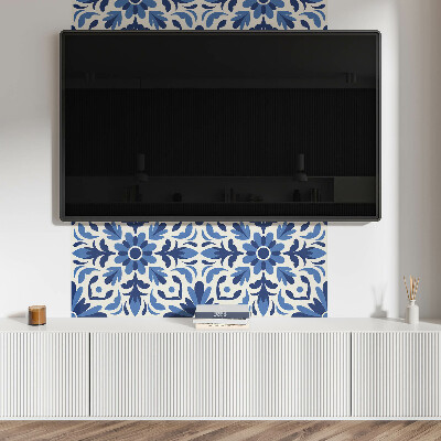 Rechteckige wandpaneel selbstklebend Blumenmotiv mit grünen Blättern