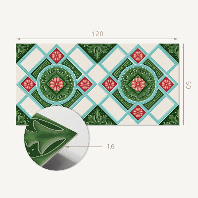 Rechteckige wandpaneel Blumenmotiv in Rautenanordnung