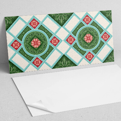 Rechteckige wandpaneel Blumenmotiv in Rautenanordnung