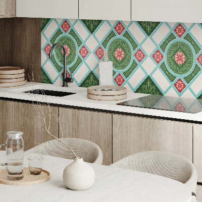 Rechteckige wandpaneel Blumenmotiv in Rautenanordnung