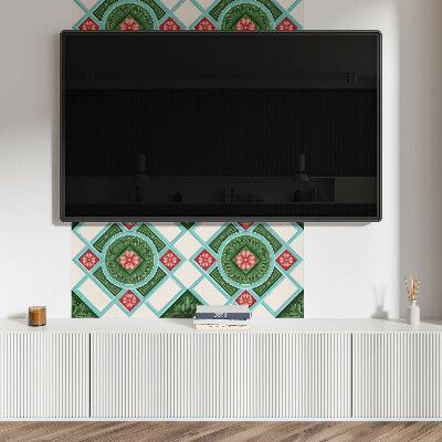Rechteckige wandpaneel Blumenmotiv in Rautenanordnung