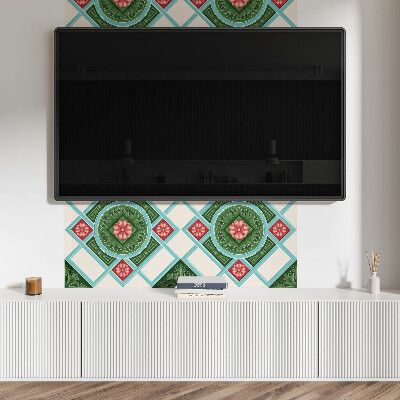 Rechteckige wandpaneel Blumenmotiv in Rautenanordnung