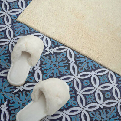 Rechteckige wandpaneel selbstklebend Muster aus Formen mit floralem Motiv