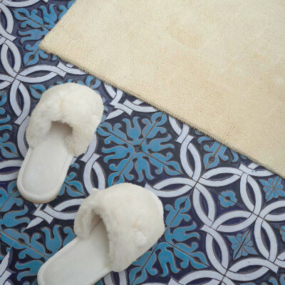 Rechteckige wandpaneel selbstklebend Muster aus Formen mit floralem Motiv