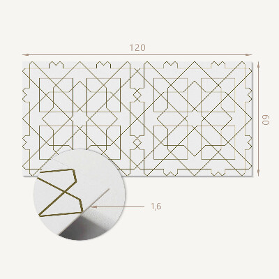 Rechteckige wandpaneel selbstklebend Abstraktes geometrisches Linienmotiv