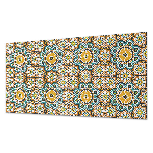 Rechteckige wandpaneel selbstklebend Mosaikmotiv mit floralen Akzenten