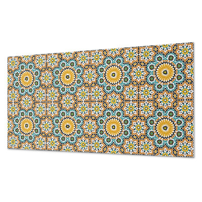 Rechteckige wandpaneel selbstklebend Mosaikmotiv mit floralen Akzenten