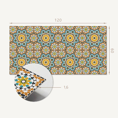 Rechteckige wandpaneel selbstklebend Mosaikmotiv mit floralen Akzenten