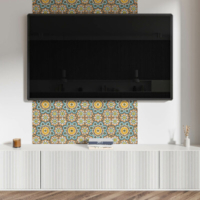 Rechteckige wandpaneel selbstklebend Mosaikmotiv mit floralen Akzenten