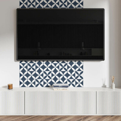 Rechteckige wandpaneel selbstklebend Blumenmotiv in geometrischen Formen