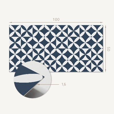 Rechteckige wandpaneel selbstklebend Blumenmotiv in geometrischen Formen