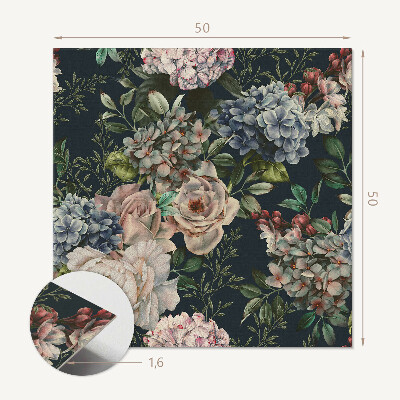 Quadratische wandpaneel selbstklebend Blumenmuster