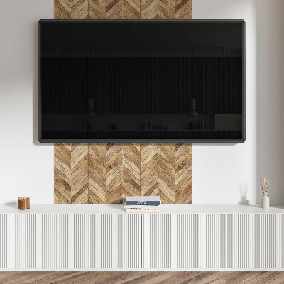 Quadratische wandpaneel Fischgrätenmuster aus Holz
