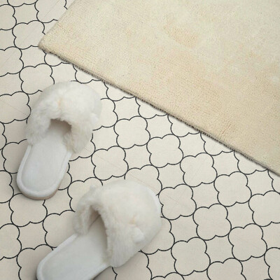 Quadratische wandpaneel selbstklebend Blumen im Mesh-Design