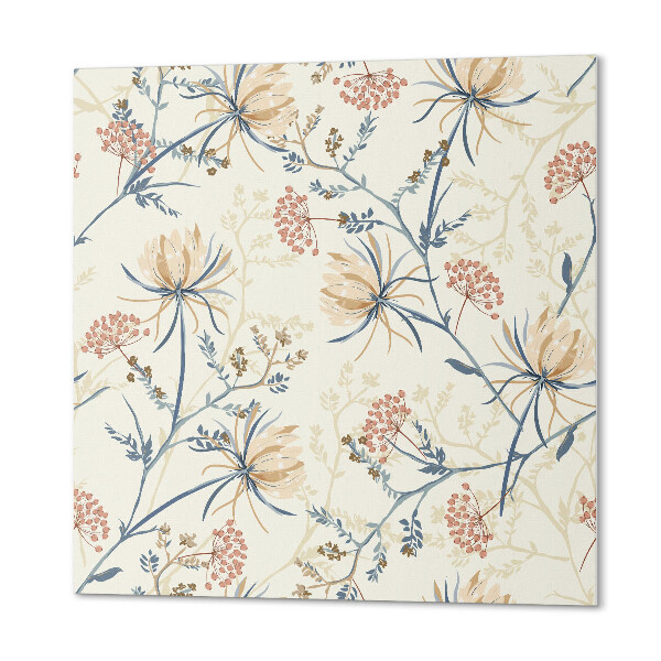 Quadratische wandpaneel Blumen im künstlerischen Stil