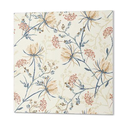 Quadratische wandpaneel Blumen im künstlerischen Stil