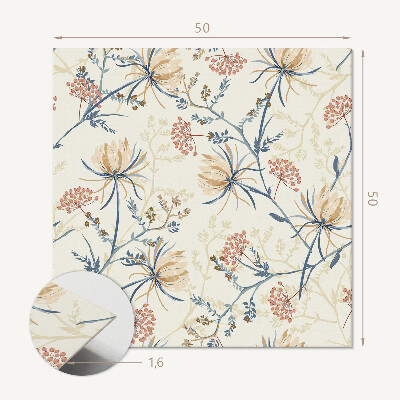 Quadratische wandpaneel Blumen im künstlerischen Stil