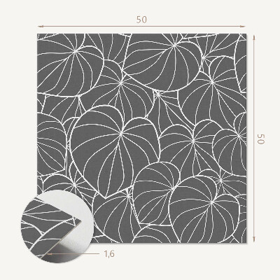 Quadratische wandpaneel Blätterdesign in raffinierter Form