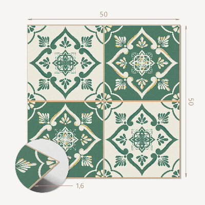 Quadratische wandpaneel selbstklebend Blumenmuster auf Glasur