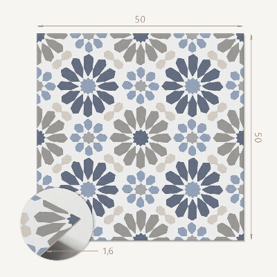 Quadratische wandpaneel Blumenmuster im Gleichgewicht