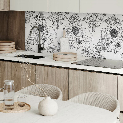 Quadratische wandpaneel Florale Linien im Design