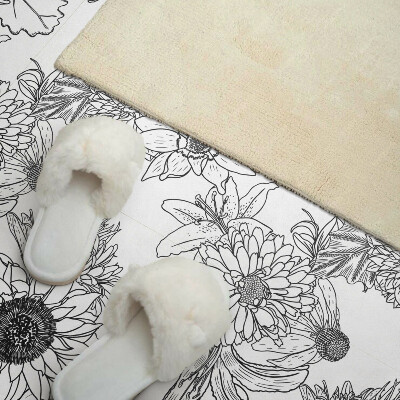 Quadratische wandpaneel Florale Linien im Design