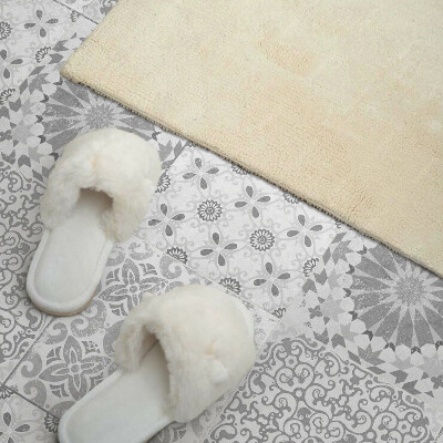 Quadratische wandpaneel selbstklebend Stilvolle Formen mit floralem Motiv