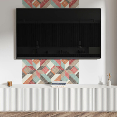 Quadratische wandpaneel selbstklebend Mehrfarbige Figuren in geometrischer Form