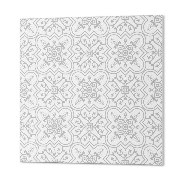 Quadratische wandpaneel Dekoratives Blumenmuster mit Ornamenten