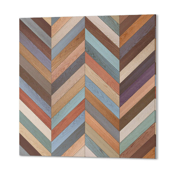 Quadratische wandpaneel Von Holz inspiriertes Fischgrätenmuster