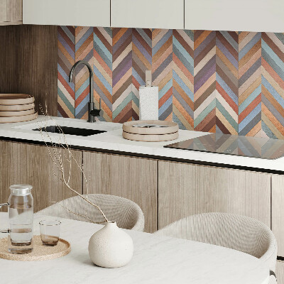 Quadratische wandpaneel Von Holz inspiriertes Fischgrätenmuster
