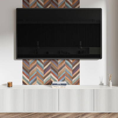 Quadratische wandpaneel Von Holz inspiriertes Fischgrätenmuster